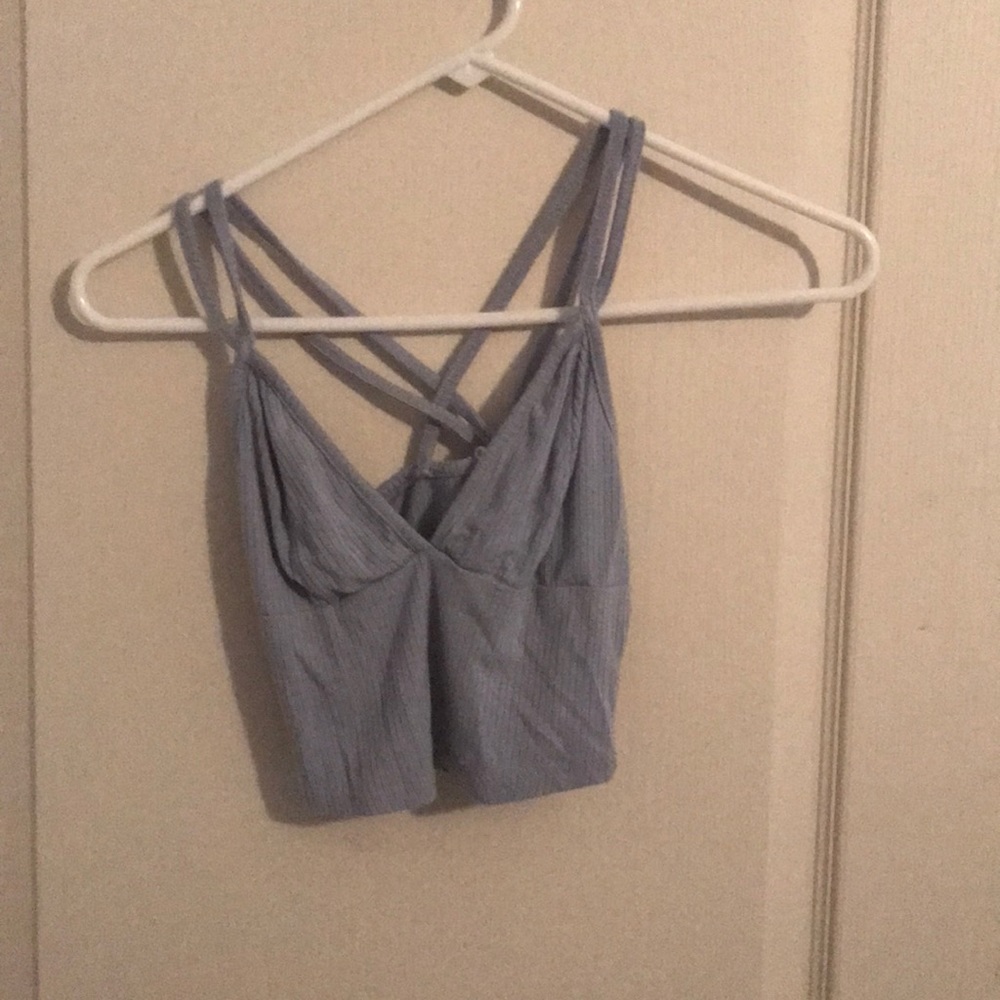 Cropped blue tee